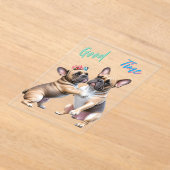 French Bulldog verliebt Valentinstag アクリル招待状 (レイダウン)