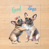 French Bulldog verliebt Valentinstag アクリル招待状 (正面)