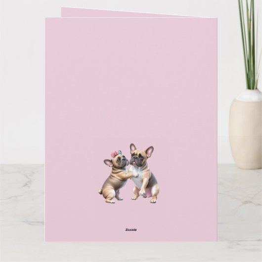 French Bulldog verliebt Valentinstag カード (裏面)