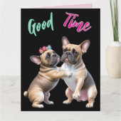 French Bulldog verliebt Valentinstag カード (正面)