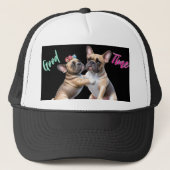 French Bulldog verliebt Valentinstag キャップ (正面)