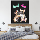 French Bulldog  verliebt Valentinstag  キャンバスプリント (インサイチュ (寝室))