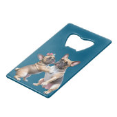 French Bulldog  verliebt Valentinstag  クレジットカード栓抜き (正面アングル)