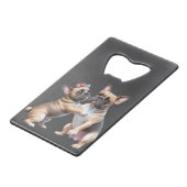 French Bulldog  verliebt Valentinstag  クレジットカード栓抜き (裏面アングル)