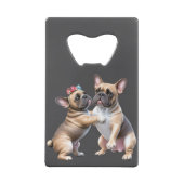 French Bulldog  verliebt Valentinstag  クレジットカード栓抜き (裏面)