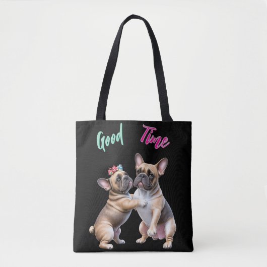French Bulldog  verliebt Valentinstag  トートバッグ (正面)