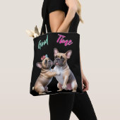 French Bulldog  verliebt Valentinstag  トートバッグ (クローズアップ)
