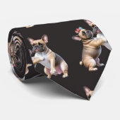 French Bulldog  verliebt Valentinstag  ネクタイ (ロール)