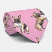French Bulldog  verliebt Valentinstag  ネクタイ (ロール)
