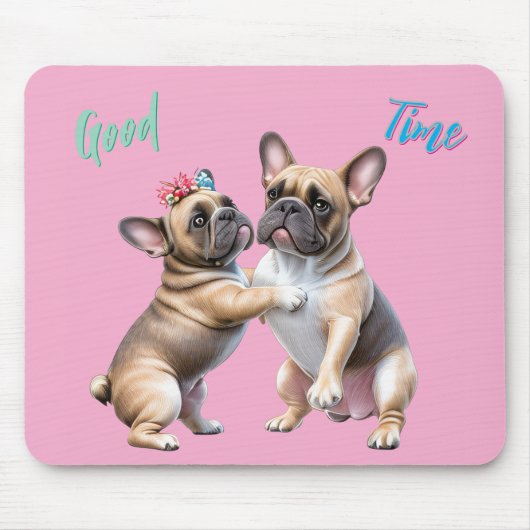French Bulldog verliebt Valentinstag マウスパッド (正面)
