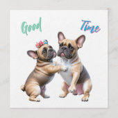 French Bulldog  verliebt Valentinstag  招待状 (正面)