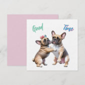 French Bulldog  verliebt Valentinstag  招待状 (正面/裏面)