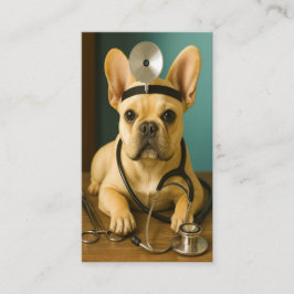 French Bulldog Vet Doctor Cute Puppy Business Card 名刺