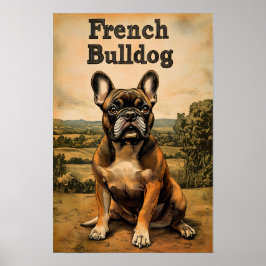 French Bulldog Vintage Art ポスター