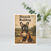French Bulldog Vintage Art ポストカード (スタンド正面)
