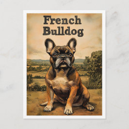 French Bulldog Vintage Art ポストカード