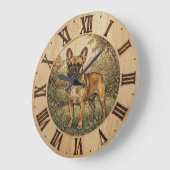 French Bulldog Wall Clock - Urban Pet Decor ラージ壁時計 (傾斜)