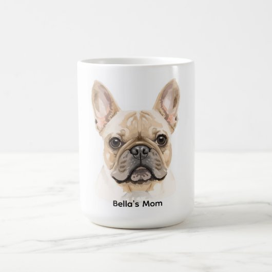 French Bulldog Watercolor Coffee Mug Neutral Dog コーヒーマグカップ (中央)
