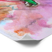 French Bulldog Watercolor Painting ポスター (角)