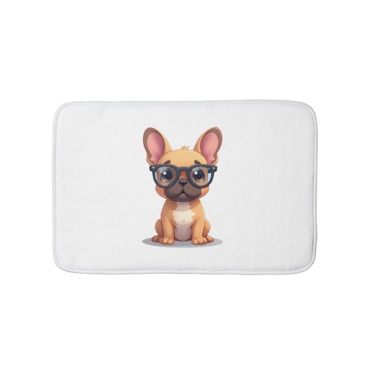 French Bulldog Wearing Glasses Copy バスマット (正面)