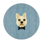French Bulldog with bowtie blue カッティングボード (正面)