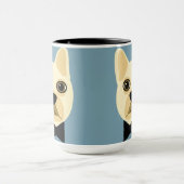 French Bulldog with bowtie blue マグカップ (中央)