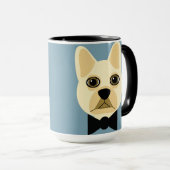 French Bulldog with bowtie blue マグカップ (正面右)