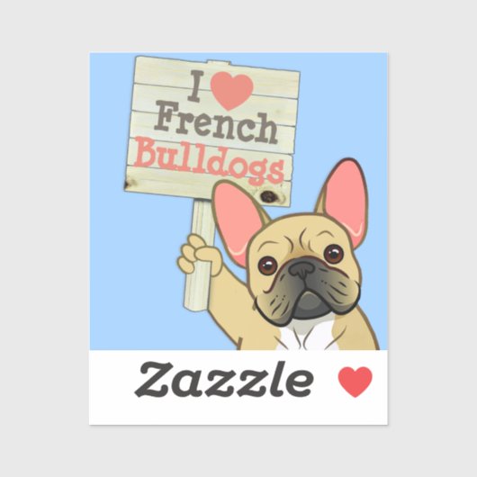 French Bulldog with Customizable Sign シール (シート)