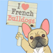 French Bulldog with Customizable Sign シール (正面)