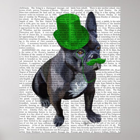 French Bulldog With Green Top Hat and Moustache ポスター (正面)