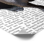 French Bulldog With Red Top Hat and Moustache ポスター (角)