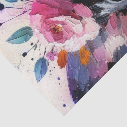 French Bulldog with Roses Floral Decoupage 薄葉紙 (詳細)