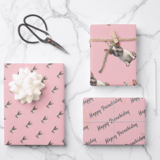 French Bulldog Wrapping Paper ラッピングペーパーシート (正面)