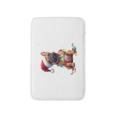 French Bulldog Xmas Lighting Santa French Bulldog  バスマット (正面縦)