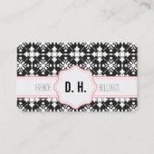 French Bulldogs Black and Pink 名刺 (正面)