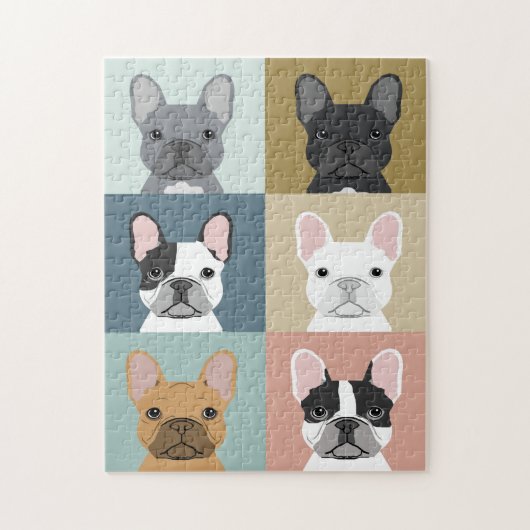 French Bulldogs Dog Portrait ジグソーパズル (縦)