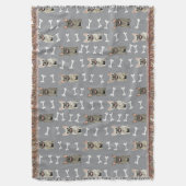 French Bulldogs - gray スローブランケット (正面縦)