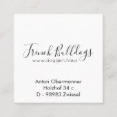 French Bulldogs  Square Business Card スクエア名刺 (裏面)