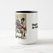 French Bulldogs Tug-of-War Christmas Mug Cup マグカップ (中央)