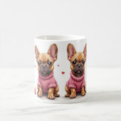 French Bulldogs Valentine's Day コーヒーマグカップ (中央)