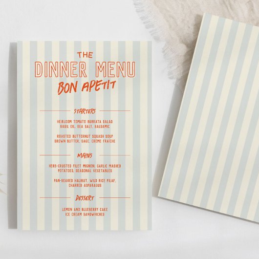 French Cafe Dinner Wedding Menu Template プログラム