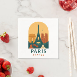 French Cathedral Napkins - Vintage Paris Design  スタンダードカクテルナプキン