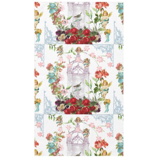 French chic,country rustic,floral pattern,roses,re テーブルクロス (正面)