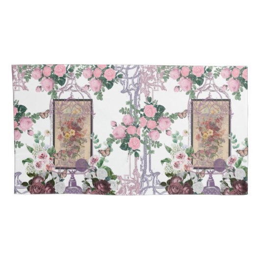 French chic,country rustic,floral pattern,roses,re 枕カバー (裏面-右)