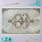 French Chic Embossed Effect Damask Pattern  薄葉紙 (クラフト)