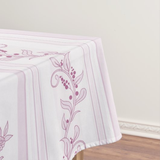 French chic,pink,toile,floral,pattern,victorian,Fl テーブルクロス (インサイチュ)