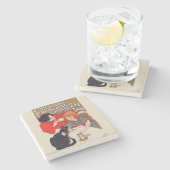 French Chocolate Party Steinlen Art ストーンコースター (横)