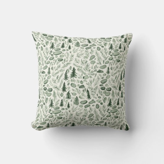 French Christmas Tree Florest Toile Green  クッション (正面)