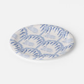 French Country Blue Swans and Floral Vines ペーパープレート (アングル)