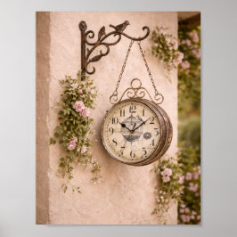 French Country Clock Wall Art ポスター